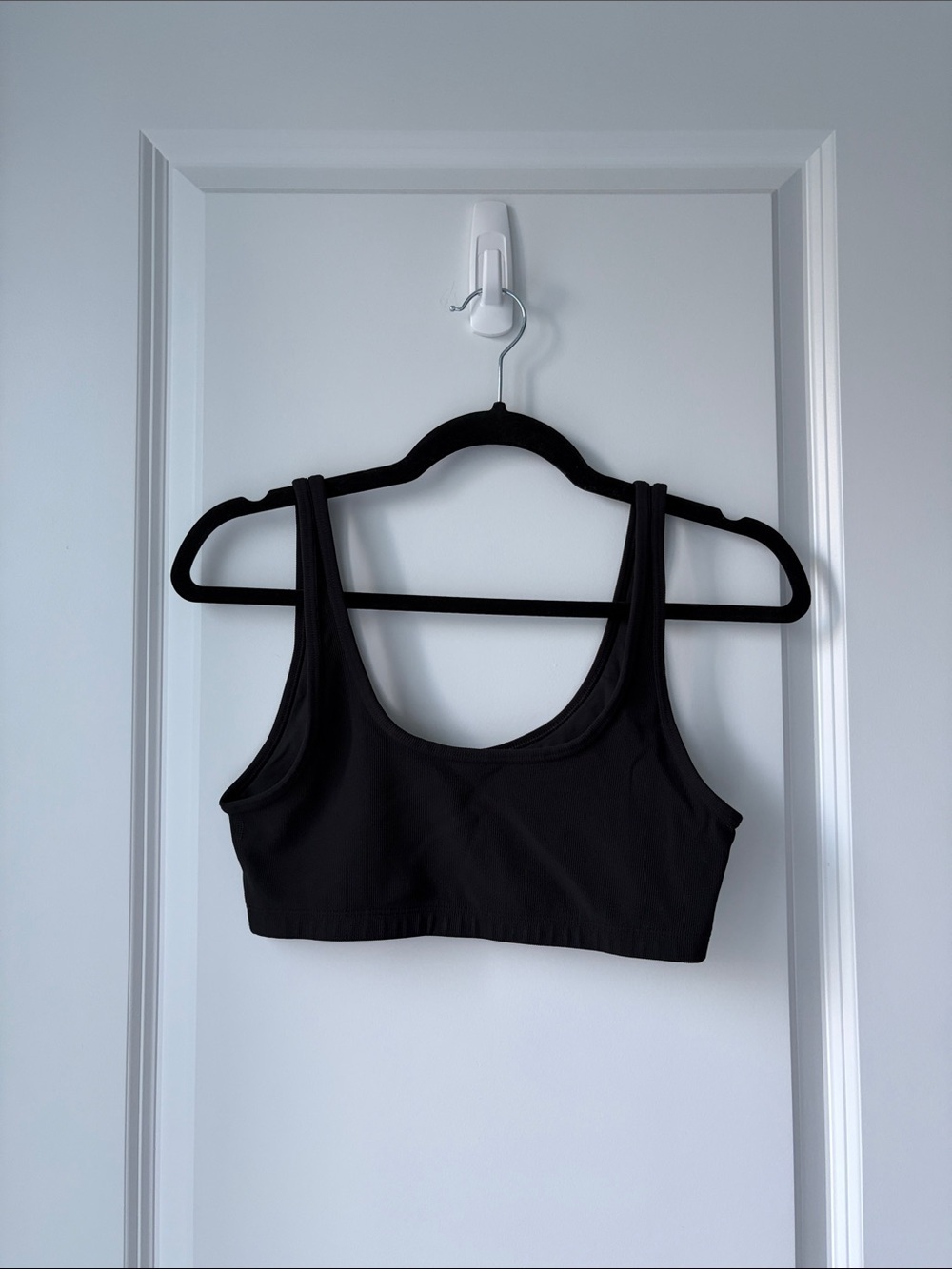 TNA Black Ribbed Sports Bra